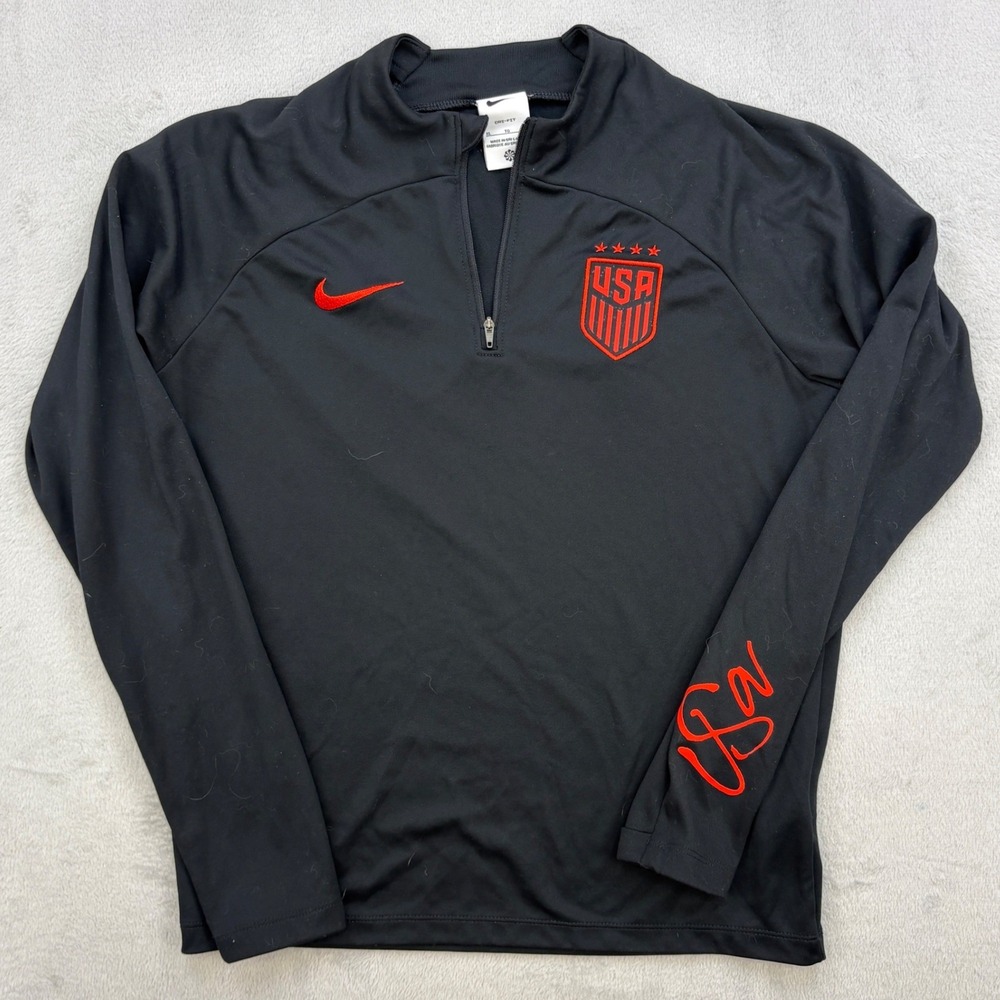 Nike 1/4 Zip Womens XL Black USA Soccer USWNT Strike Drill Performance Pullover